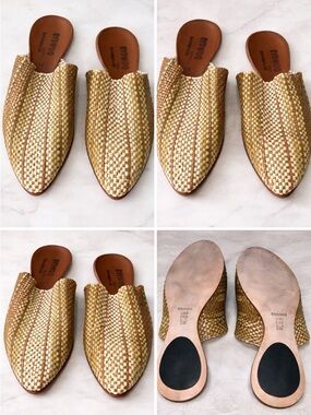 Cydwoq Orient Olive Brown Woven Slip-On Mule